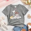 Camiseta Casual SHEIN para Menina Jovem com Estampa de Gato Cartoon de Manga Curta Adequada para o Verão