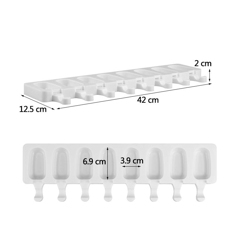 8 Cavity Ice Cream Silicone Mold DIY Molds Ice Cube Moulds Ice Cream Maker Dessert Molds Tray