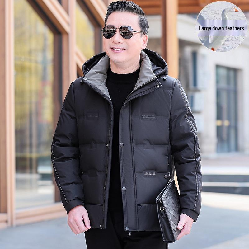 Men's Winter Down Jacket for Middle-Aged & Elderly - Thick, Warm Outerwear for 50s & 60s  