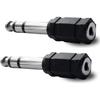 Audio Adapter 6.35mm(1/4 Inch) Male To 3.5mm(1/8 Inch) Female Headphone Stereo Audio Connector (2 Pack)