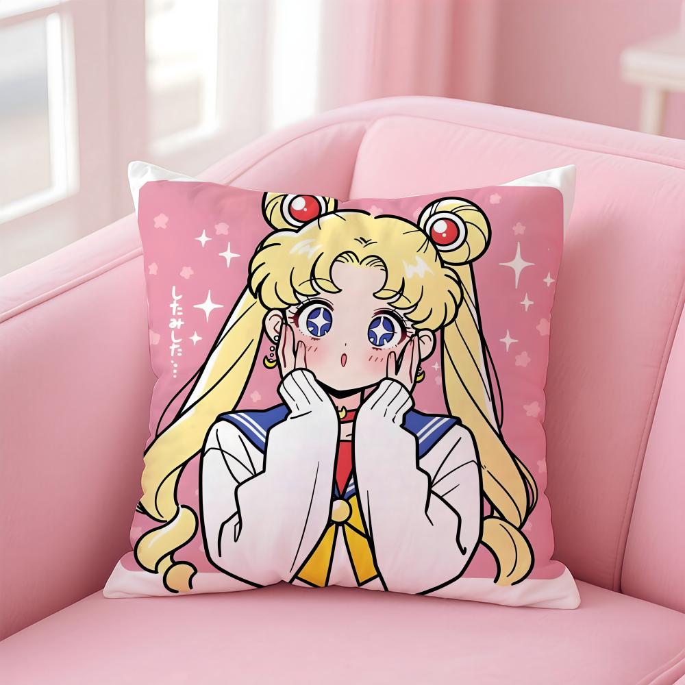 Sailor Moon Anime Lovely Cushion Cover Comfortable Reversible Pillow Cover Ideal for Car Sofa Bedroom Beyond