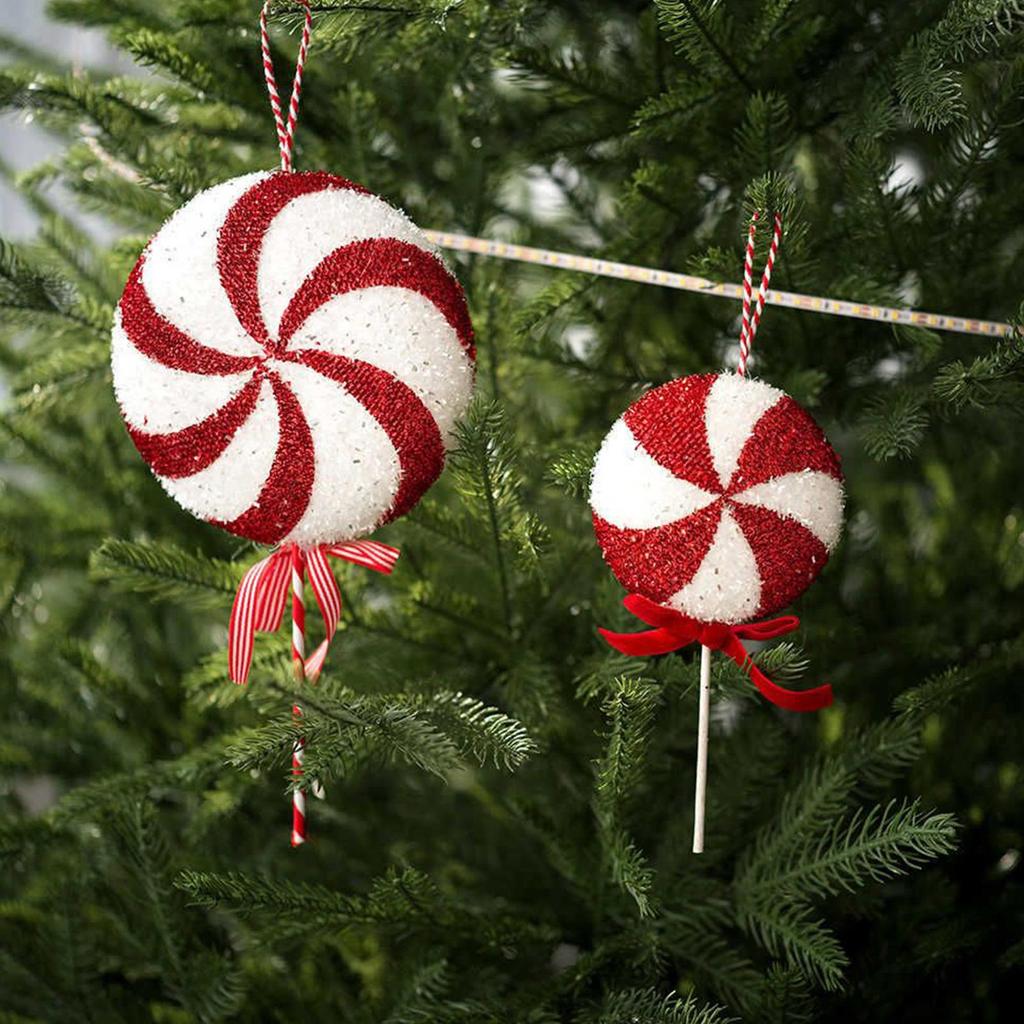 Christmas Lollipop Decorations Hangable Dessert Pendants Realistic Christmas Tree Lollipop Pendant For Home Indoors Garden