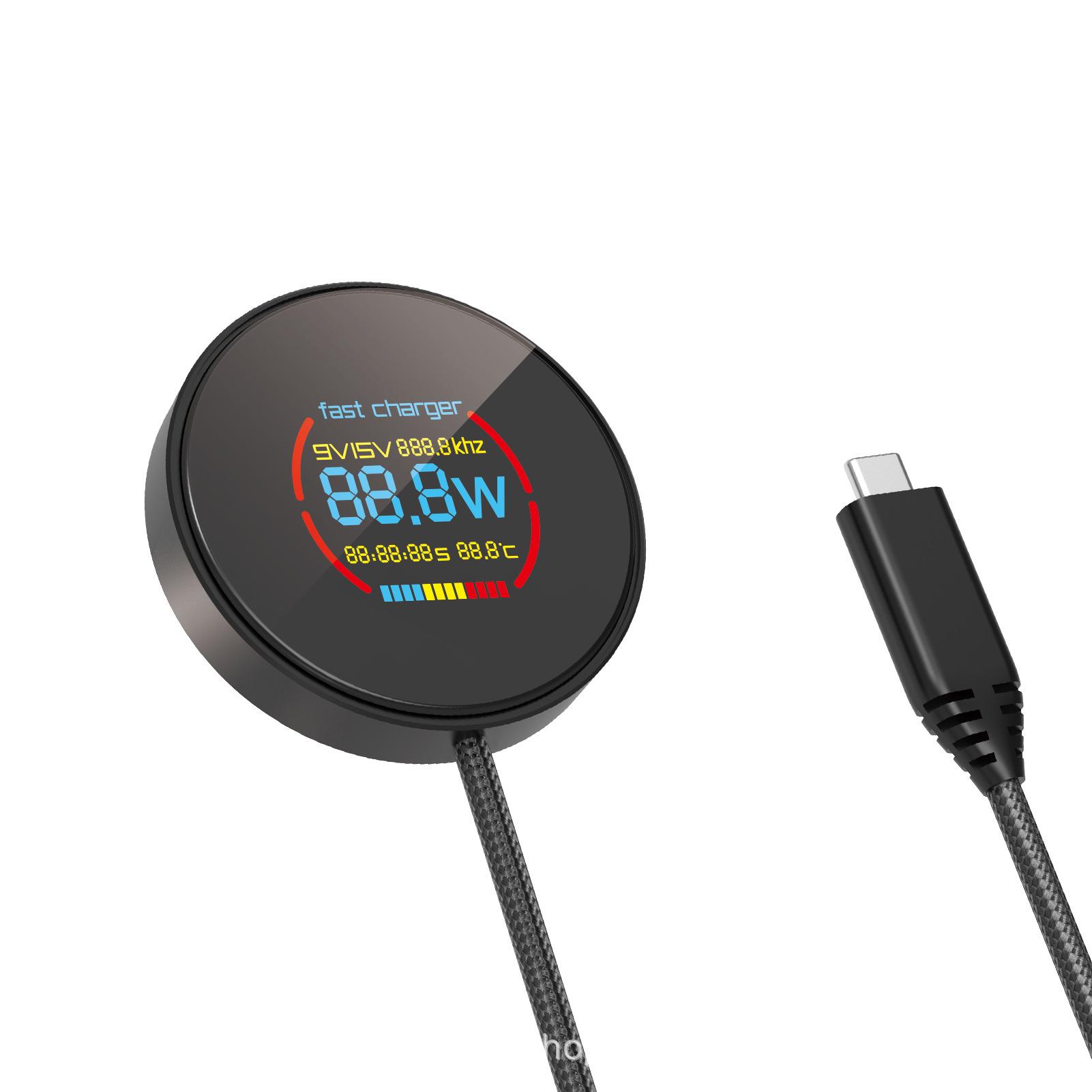 

25W Magnetic Wireless Charger with Digital Display & Low-Temperature Fast Charging for Apple 17PM чорний