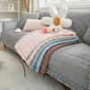 Winter Simple Modern Solid Color Flannel Sofa Cushion Cushion Fabric Short Plush Sofa Cover Non-slip Chair Cushion