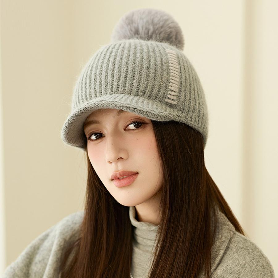 Knitted Baseball Cap Women's Winter Thick Ear Protection Hat