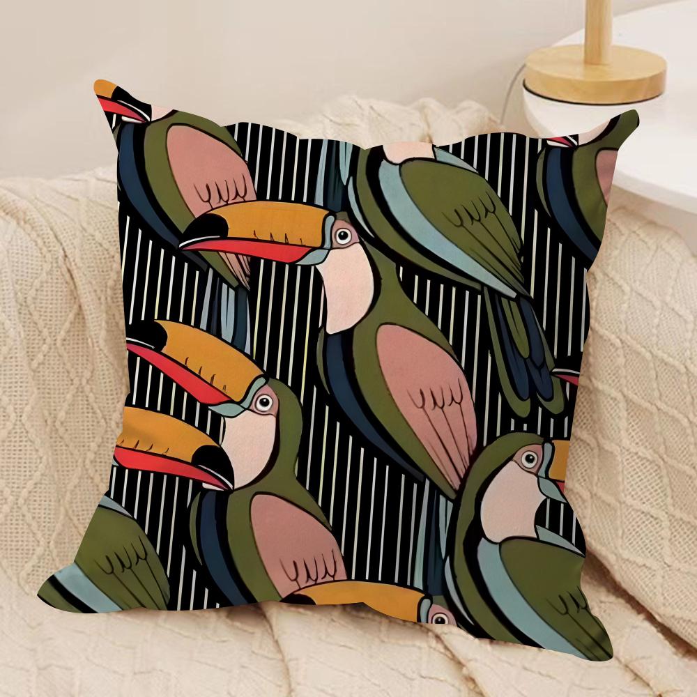 

Cool Toucan Cushion Cover Soft Plush Fabric DoubleSided Printed Sofa Cushion Cover for All Seasons Home Decor Gift 30x30cm