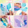 4PCS Butterfly Garland Butterfly Birthday Decorations 3D Iridescent Butterfly Hanging Garland for Graduation Wedding Birthday Fairly Baby Shower