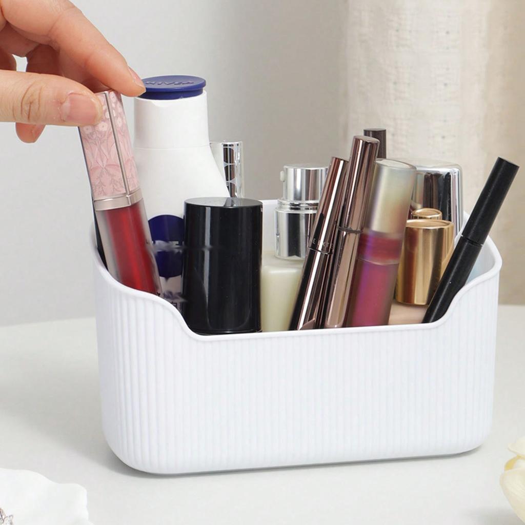 1pc - Bathroom Bedroom Desktop Storage Box, Used for Cosmetics, Lipstick, Perfume, Skin Care Products, Cosmetics Tray Box
