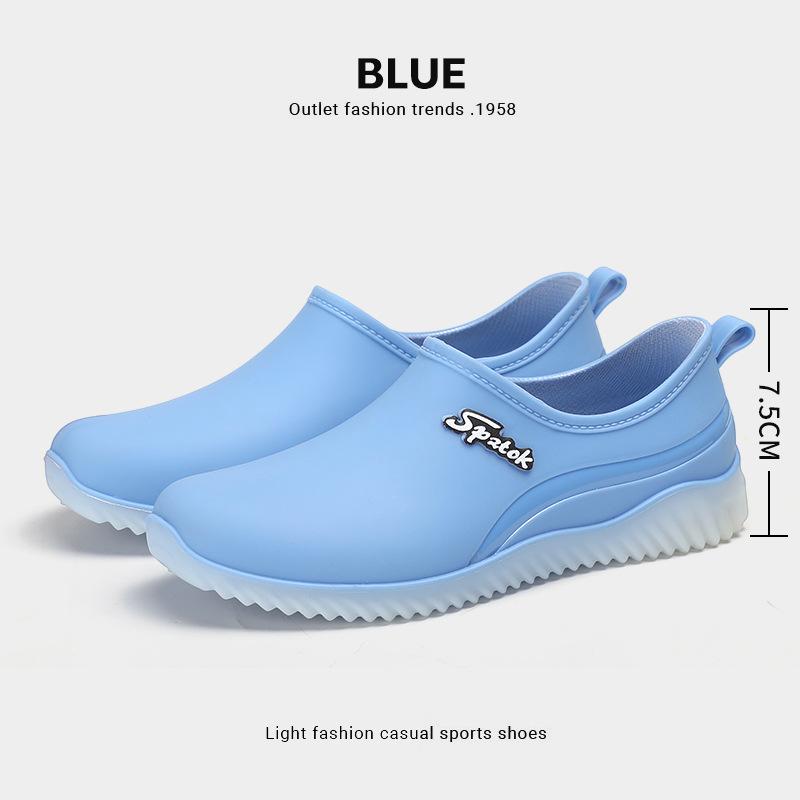 Water Shoes New Fashion Light Mouth Rain Shoes Women, Non-slip Waterproof Thickened Spring and Autumn Low-top Rubber Shoes Women