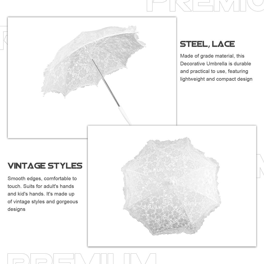Prop Umbrella Dress for Girls Performance Room Decor Mini Lace Steel Wedding Photography Child Decorative
