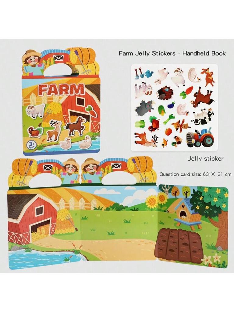 Reusable Sticker Books for Kids, 6 Sets Travel Removable Toddler Sticker Books for 3 4 5 Year Old Girls Boys Birthday Gifts Educ