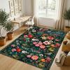 Floral Fantasy Garden Theme Soft Crystal Velvet Rug Custom Name & Text Print Non Slip Floor Rug for Bedroom Living Room