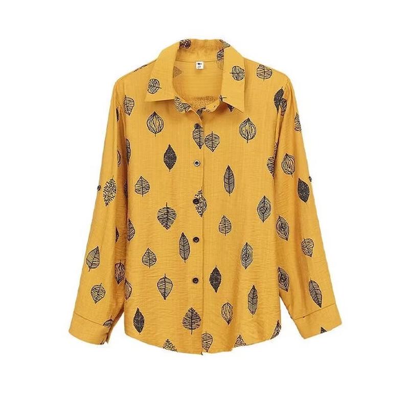 Women's Retro Printed Lapel Shirt