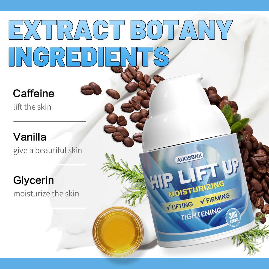 Hüftstraffungscreme - Po-Straffungs- und Lifting-Creme für Frauen | Strafft, tonisiert und spendet Feuchtigkeit für einen runderen Po, verbessert die Hautelastizität mit Koffein - 30g