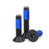 Black Anti-Slip Flat Cup Screw with Adhesive Blue Glue, Countersunk Hexagon Socket, Available in M2-M8 Sizes