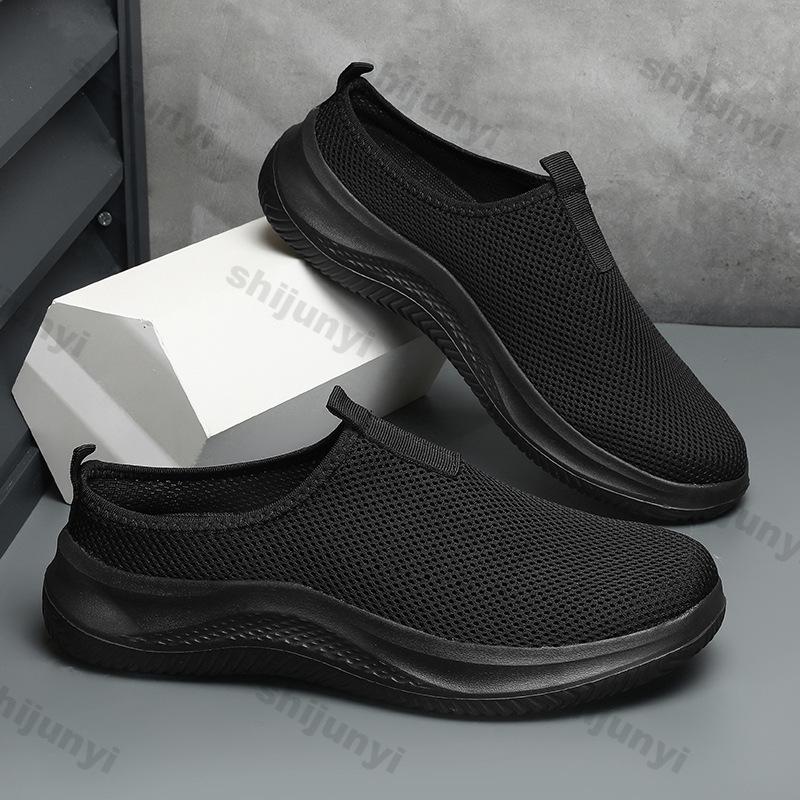 Fashion Large Size Men's Shoes 2025 Summer New Mesh Breathable Non Slip Casual Shoes Outdoor Lightweight Comfortable Flat Slippers
