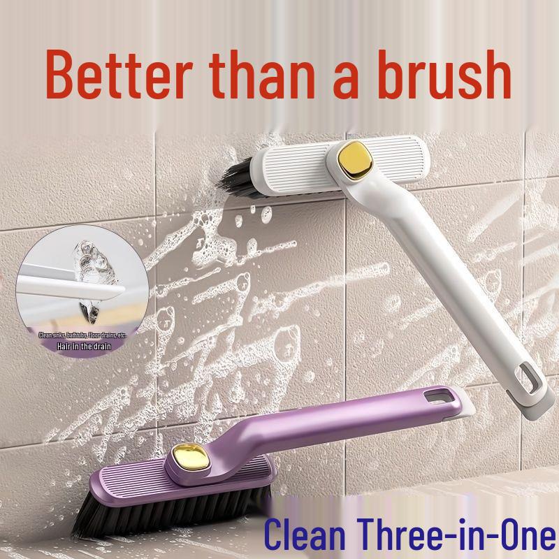 360° Rotating Multi-Functional Brush: Ideal for Toilets, Floors, and Bathrooms with a Long Handle.