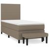 3136401 vidaXL Lit à sommier tapissier avec matelas Taupe 90x190 cm Tissu