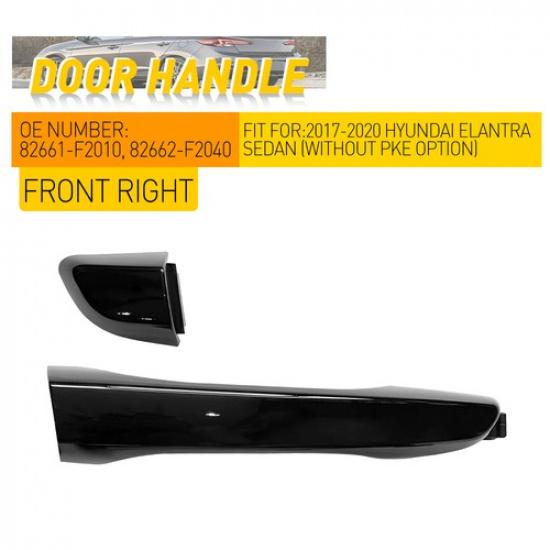 For 2017- Hyundai Elantra Sedan Front Right Side Exterior Door Handle Black