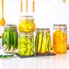 In Stock Transparent Graduated Glass Storage Jar with Sealed Buckle for Moistureproof Tea or Mason Jar Storage