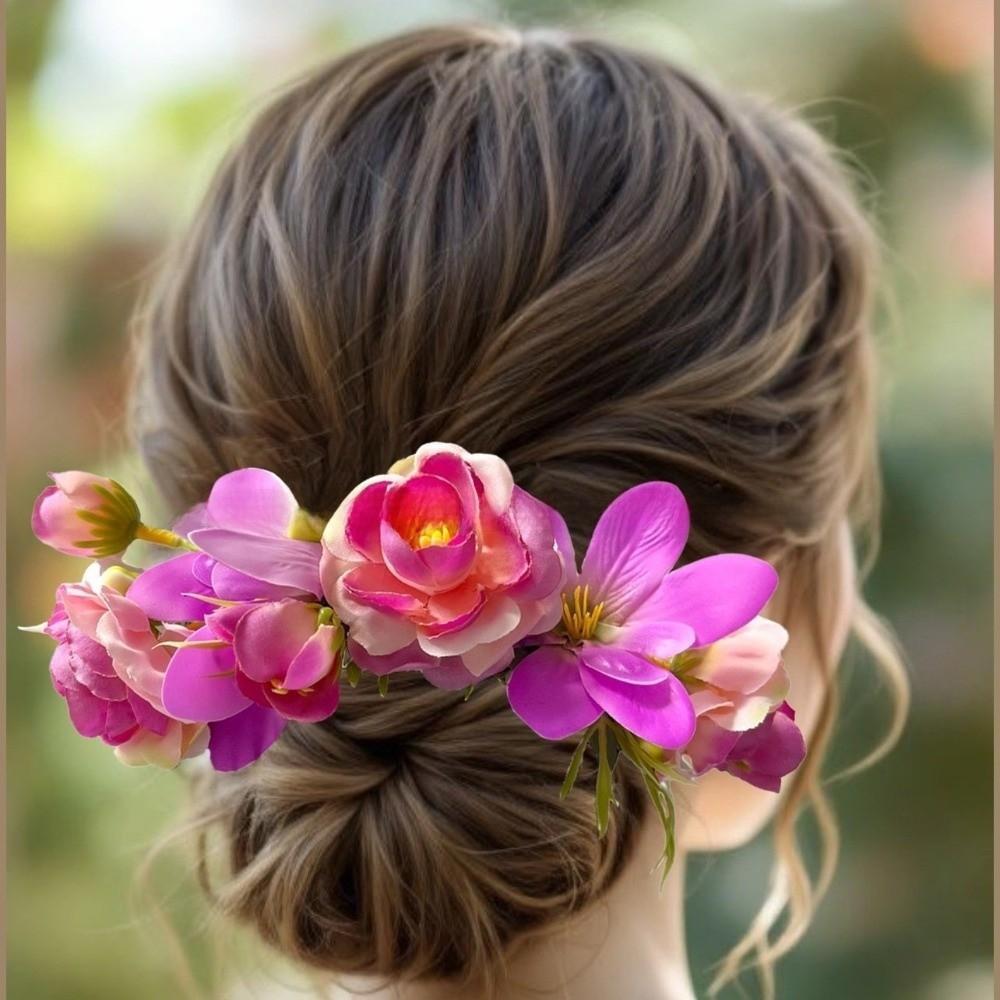 Sweet Thailand Flower Hairpin Bohemian Thai Hair Accessories Barrettes Flower Hair Comb  Headwear