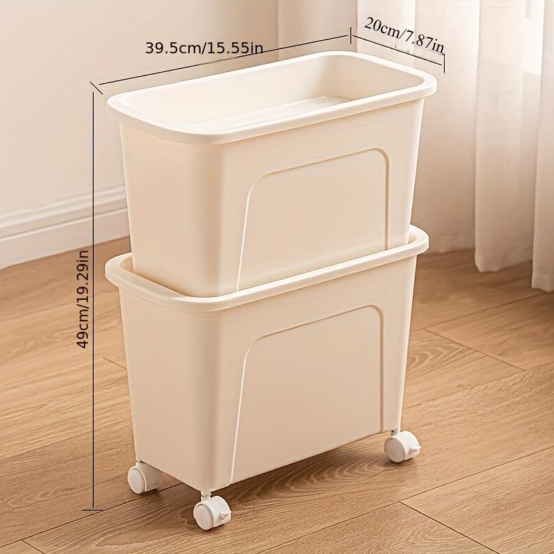 

Multi-Use Wheeled Desktop Storage Box - 1pc Removable Basket for Books, Office Supplies & Bags, Portable Under-Table Organizer белый