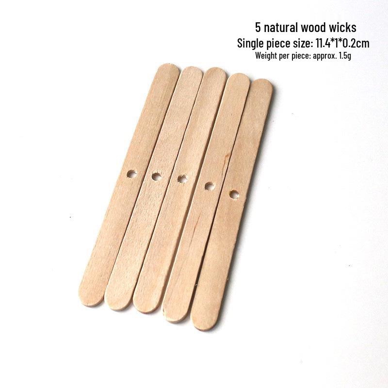 Eco-Friendly White Cotton Candle Wick with Wooden Holder