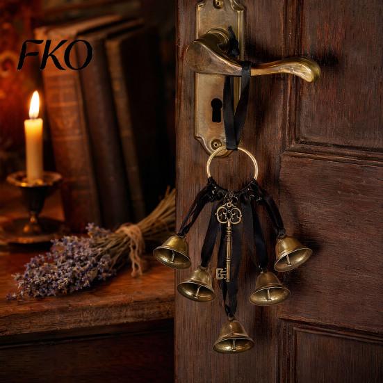 Lightweight Door Handle Chime Witch Bells for Knob Protection, Handmade Hanging Protective Home Blessing Gift Hanger, Vintage Decorative Bell