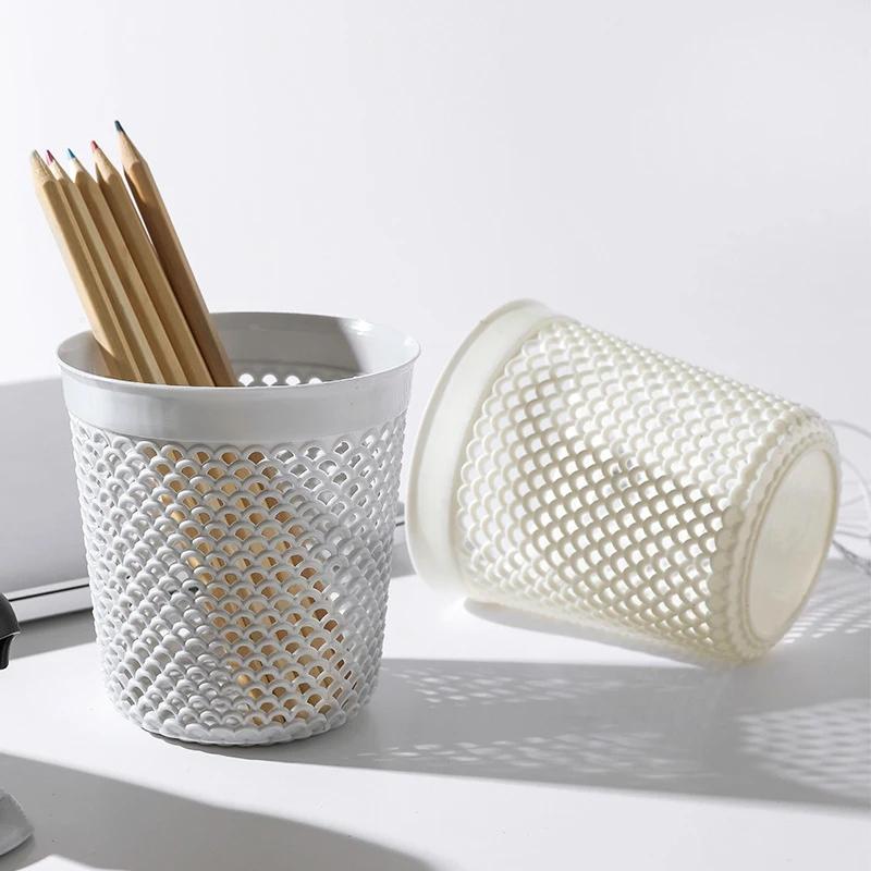 Pen Pencil Holder Desk Storage Box Makeup Brush Holder Makeup Organizer Stationery Stand Brushes Case School Office Supplies