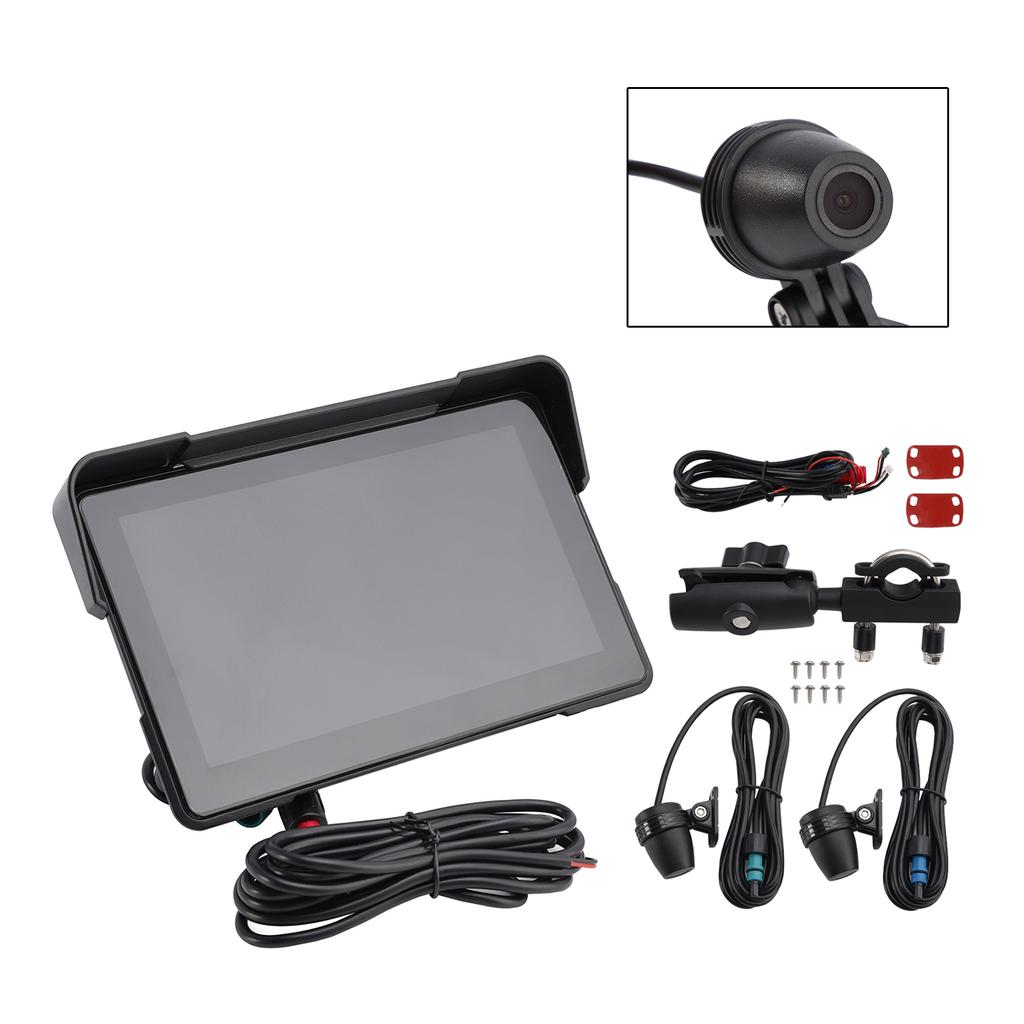 Gravador Universal de 7 Polegadas Dvr Carplay Tela Sensível ao Toque Para Scooter Motocicleta
