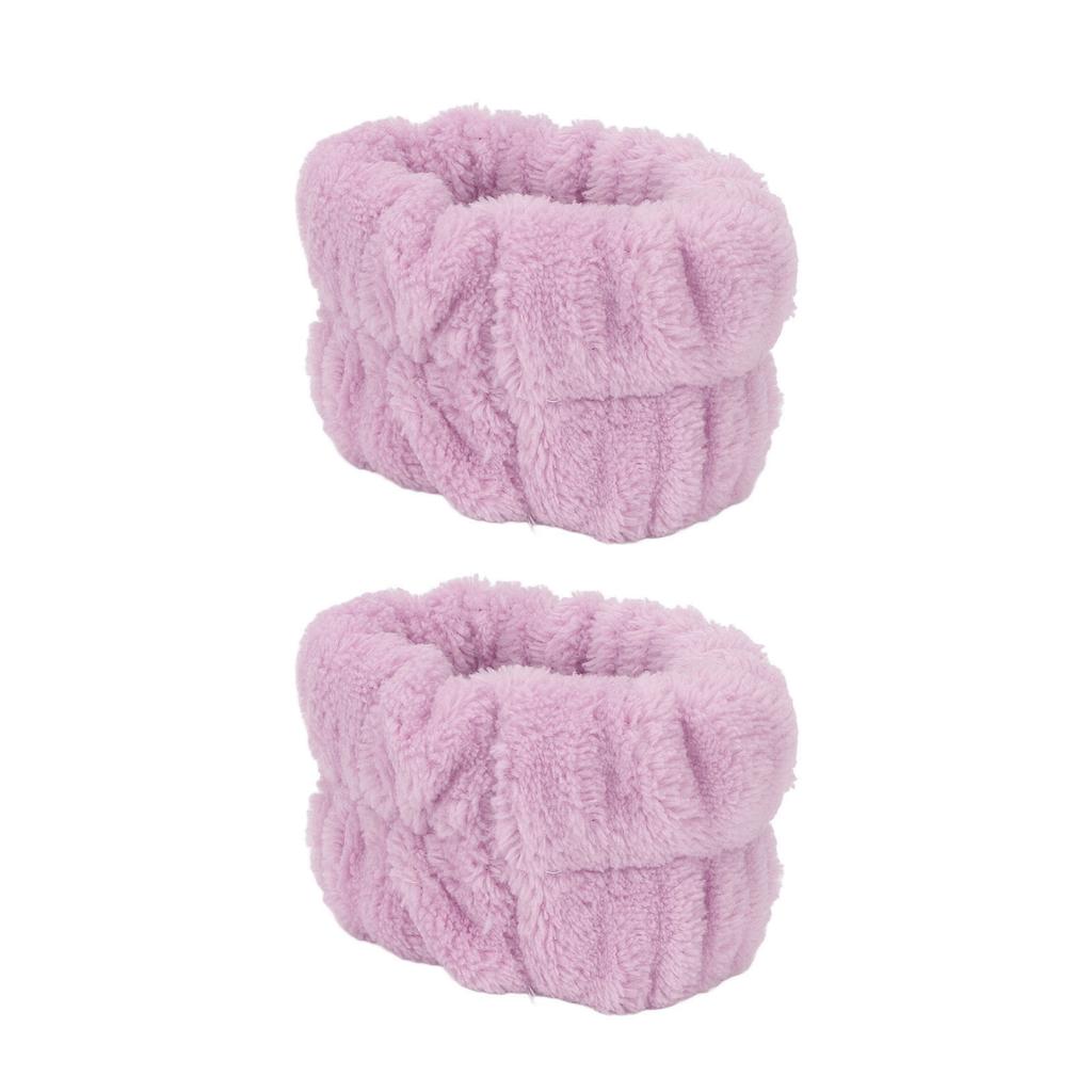 1 Pair Face Washing Wristbands Strong Water Absorption Skin Friendly Soft Pure Color Women s Wrist Towels for Home Travel
