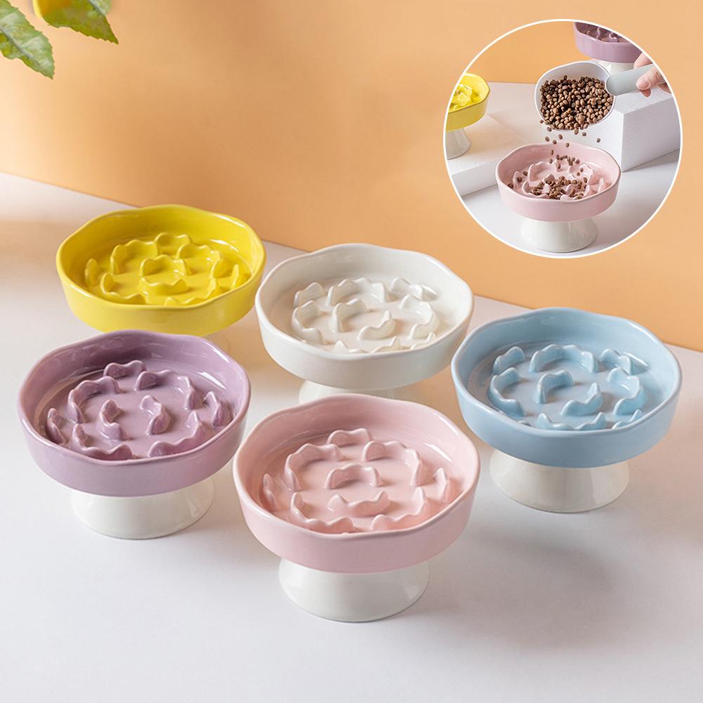 High Ceramic Slow-Feeding Food Bowl Scientific Slow-Eating Design For Digestion Modern Minimalist Home Decor Aesthetic