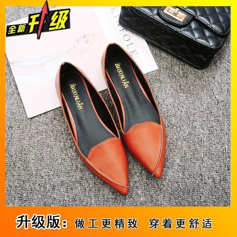 2025 spring and summer new single shoes women's pointed flat-soled comfortable shoes soft-soled versatile single shoes women