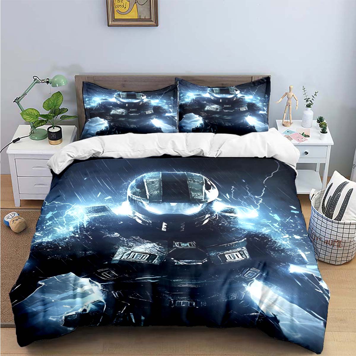 

Game H-Halo 2 Xbox Mechwarrior Print Bedding Sets Bed Supplies Set Duvet Cover Bed Comforter Set Bedding Set Luxury Gift 180*220cm 3pcs