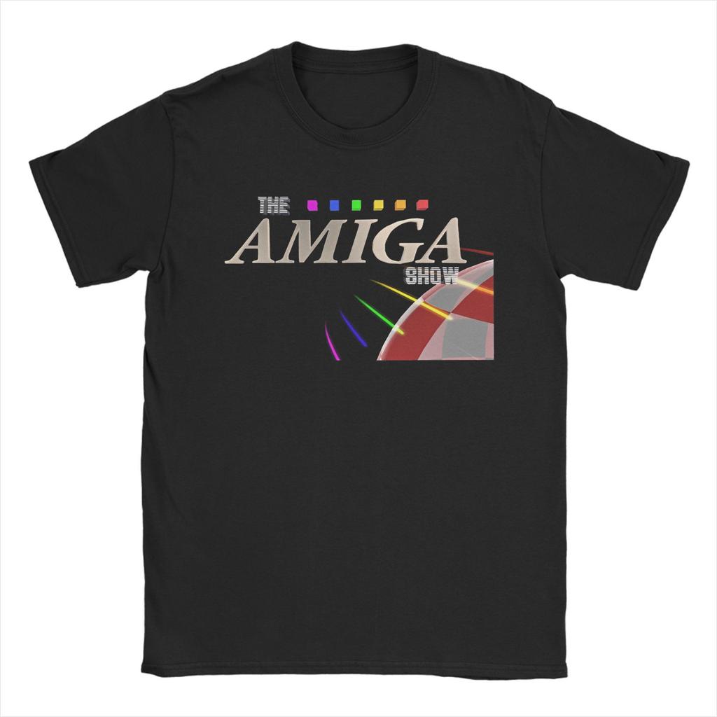 The Amiga Show Logo T-Shirt for Men Women Vintage 100% Cotton Tees Round Collar Short Sleeve T Shirt Printed Clothing