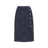 Blue Rose Plus Size Women's French Tea Break Dress for Girls Skirt Sexy All-Matching High Waist Figure Flattering Sheath Side Slit