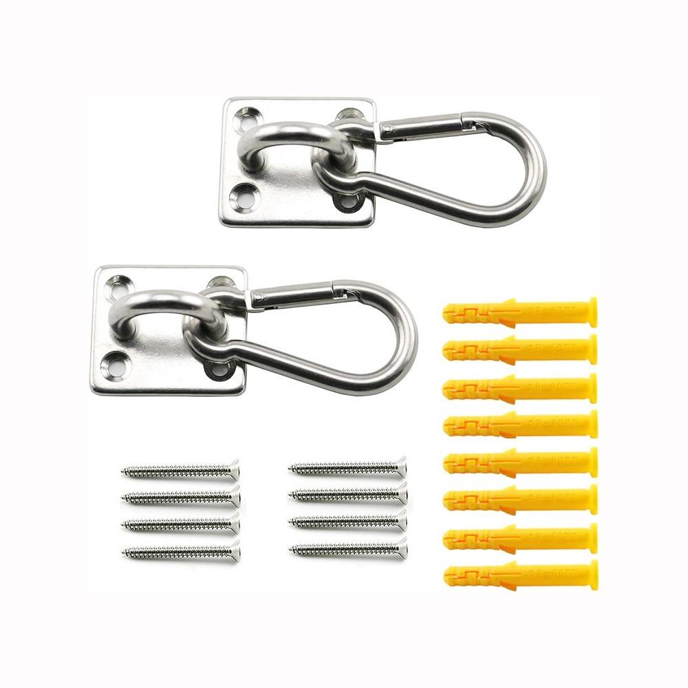 2 Set 125kg Load Capacity M8 Stainless Steel Hook Stainless Steel Hammock Hanging Kit  Porch Swing