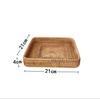 Rattan Storage Box Hand-Woven Rattan Storage Tray Wicker Basket Fruit Tea Organizer Kitchen Supplies Household Tools