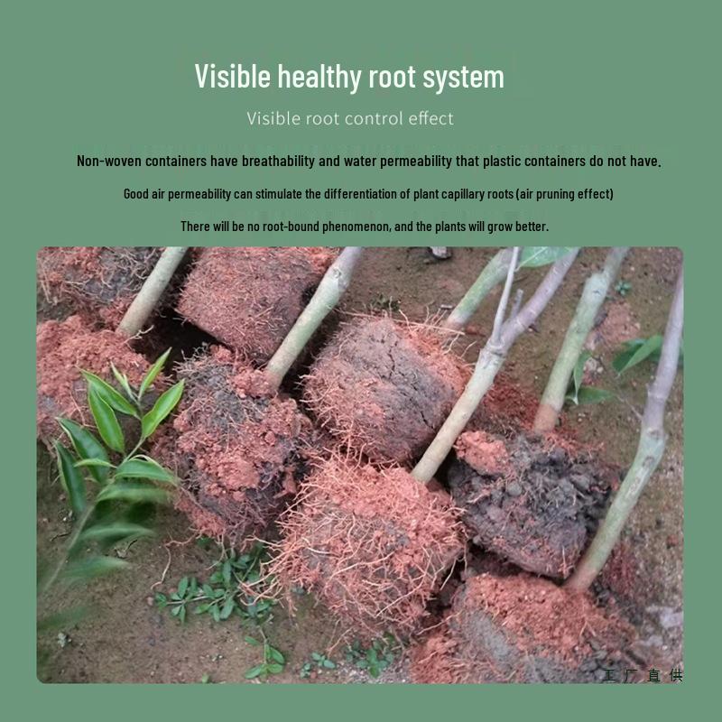 Extra-Large Black Non-Woven Fabric Grow Bags for Plants and Trees - Thickened Nutrient Pots and Seedling Bags