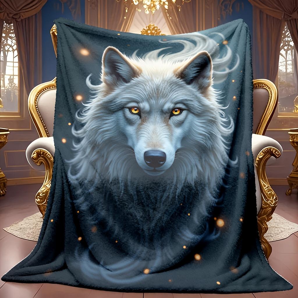 Soft High-Definition Digital Print Wolf Theme Fleece Blanket Cooling Blanket All-Season Family And Friends Gift Perfect Gift Soft Breathable 100% Poly