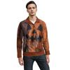 Men's Halloween Printed Corduroy Button Shirt