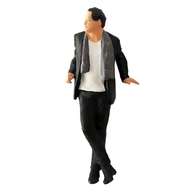 1:64 Scale Hand Painted Miniature Figures for Dioramas Props,Photography Collector Realistic Gentleman Bike Figure Models