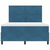 Boxspring Bed with Headboard Dark Blue 140 X 200 Cm Velvet
