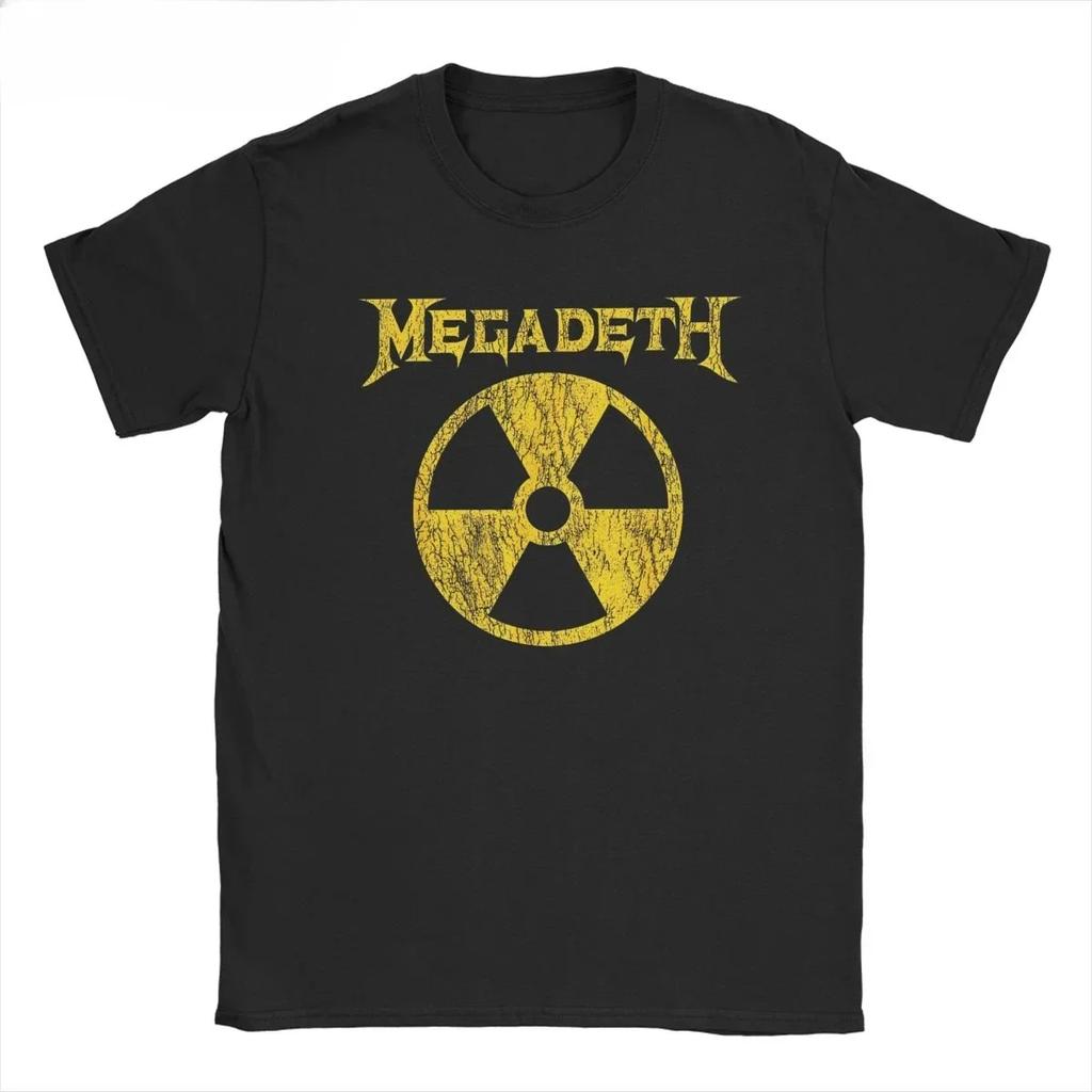 Streetwear T Shirt MEGADETH Rock Print Cotton Tee Short Sleeve Men's T Shirt Hip Hop Vintage Rock Fans Clothing Tops