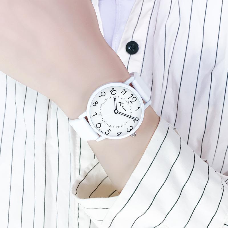 

Водонепроницаемые кварцевые часы для девочек-подростков и старшеклассниц - Простой дизайн белый