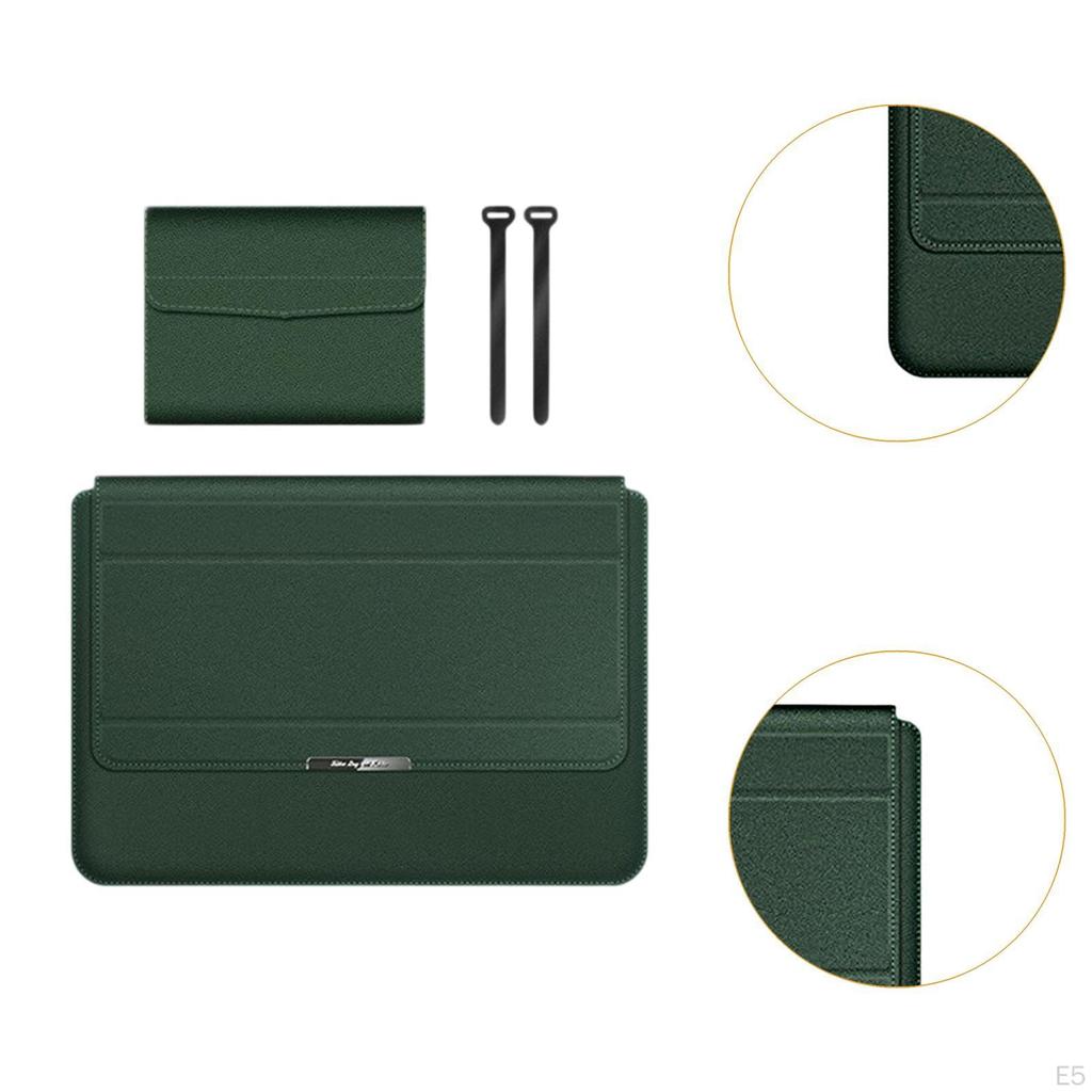 Laptop Sleeve Case Computer Bag Carrying PU Leather Stylish for 13/14inch with Invisible Stand