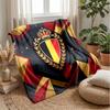 Belgium Football Printed Flannel Blanket Skin Friendly Warm Decorative Throw for Indoor Couch Bed Daily Use