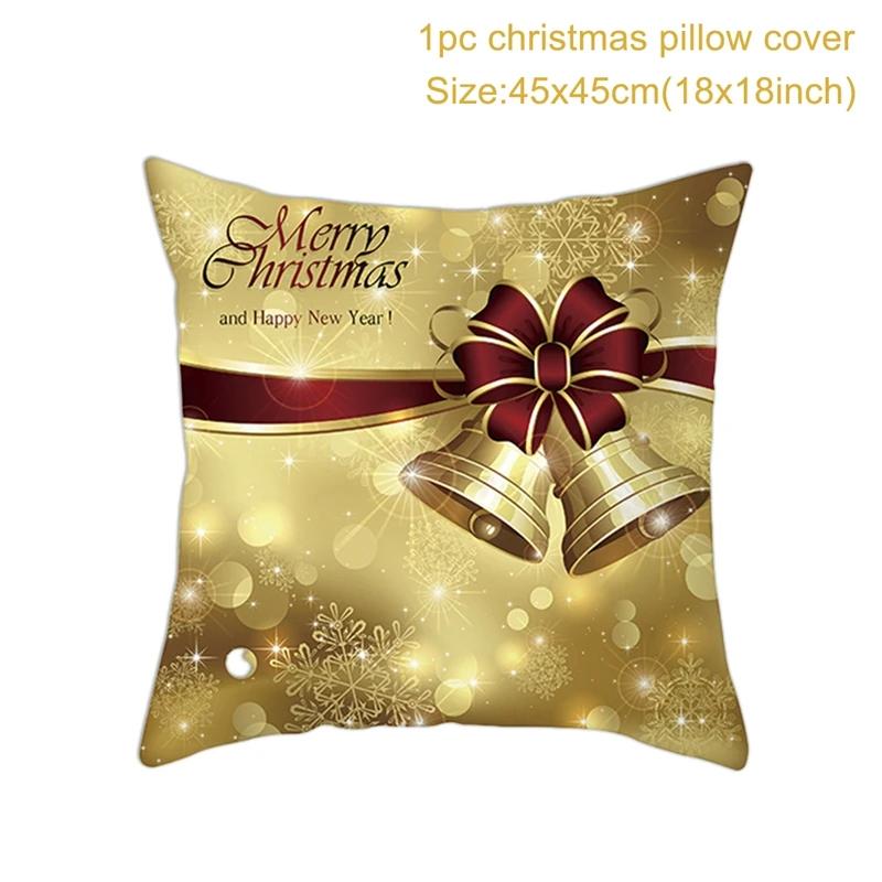 Christmas Cushion Cover Merry Christmas Decorations for Home 2026 Christmas Ornament Navidad Noel Xmas Gifts Happy New Year 2026