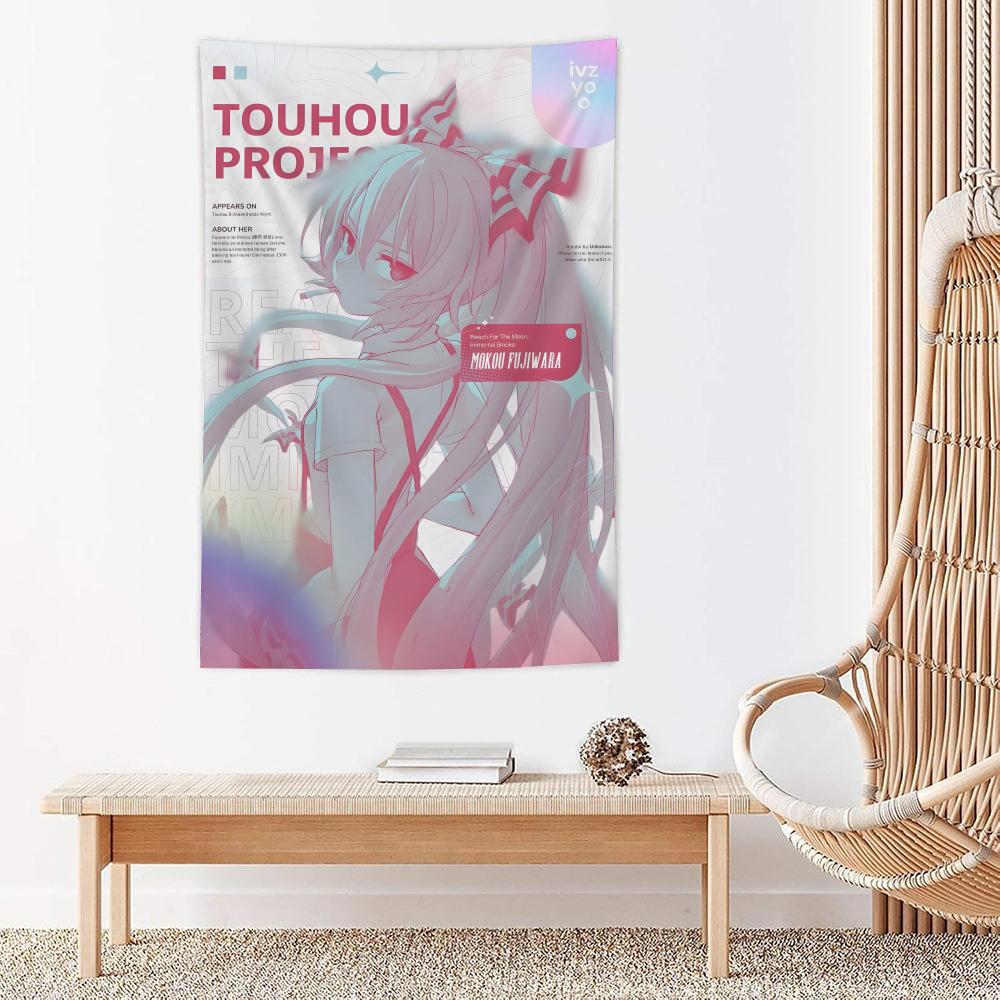Game Anime The TTouhou Project Tapestry Microfiber Wall Hanging For Bedroom Living Room Decor Outdoor Festival Bar Background
