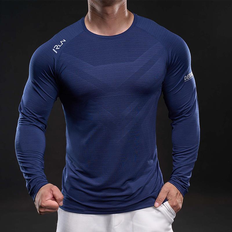 New Spring Long-sleeved T-shirt Men's Casual Sports Base Shirt Men's Youth Quick-dry Men's T-shirt